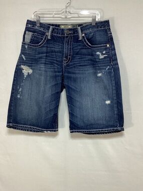 BKE Derek 33 Men’s Dark Blue Distressed Denim Shorts